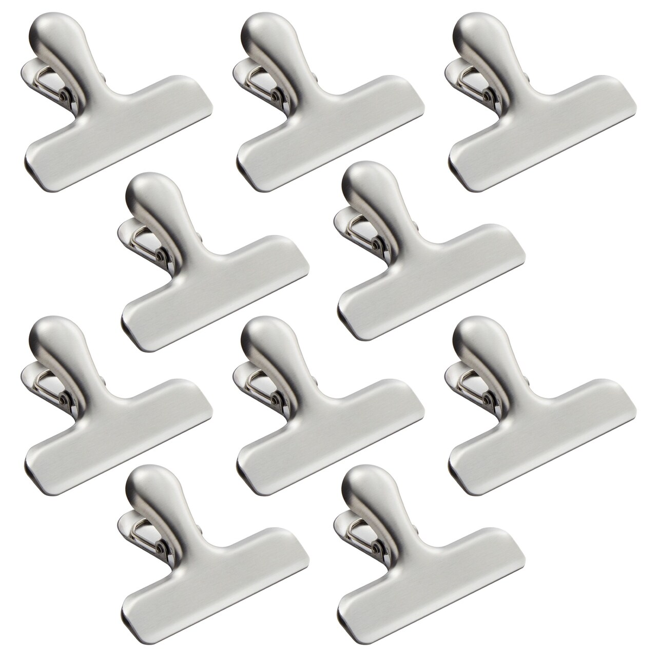 10 Pack Metal Chip Clips for Food Storage, Stainless Steel Bag Clips for Kitchen Supplies (3 Inches)